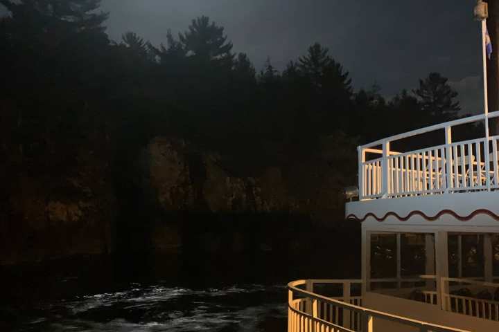 a school bus that is sitting on top of a pier