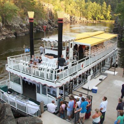 a group of people on a boat