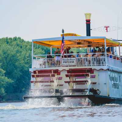 a small boat in a large body of water