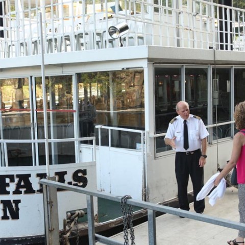 a group of people standing in front of a building