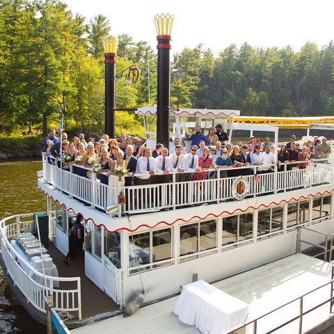 a large ship in the water