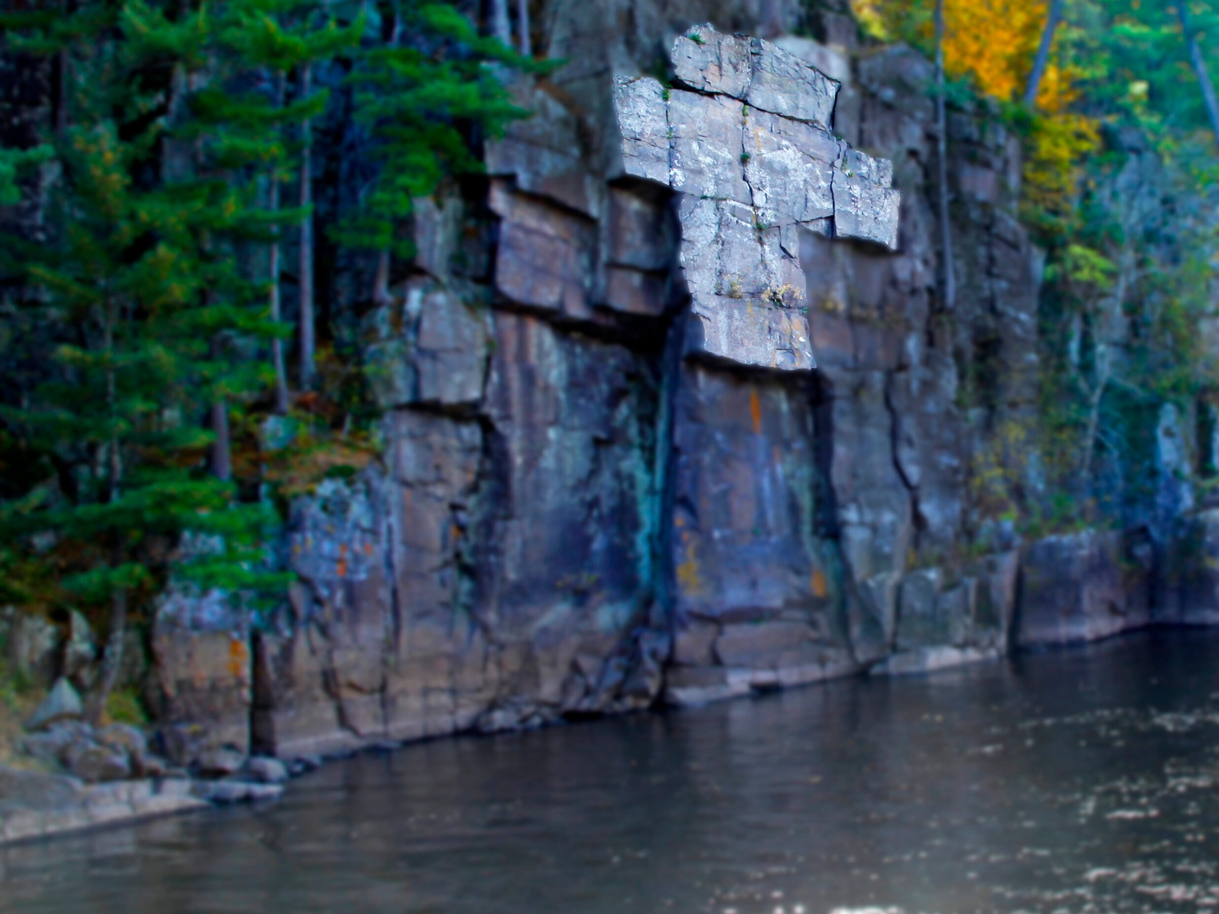 Rock formation of a cross